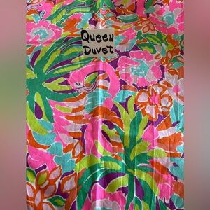 Lilly Pulitzer Lulu Flamingo Queen Bed Duvet